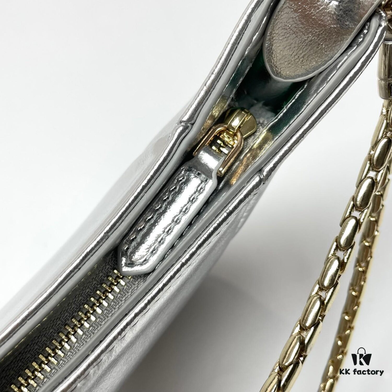 BVLGARI SERPENTI BAIA Small Shoulder Bag in Silver-Tone Textured Calfskin