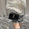 YSL Sunset Bag ✨ Genuine Leather with Chain Strap, Classic Accordion Design, Elegant Black and Gold Finish