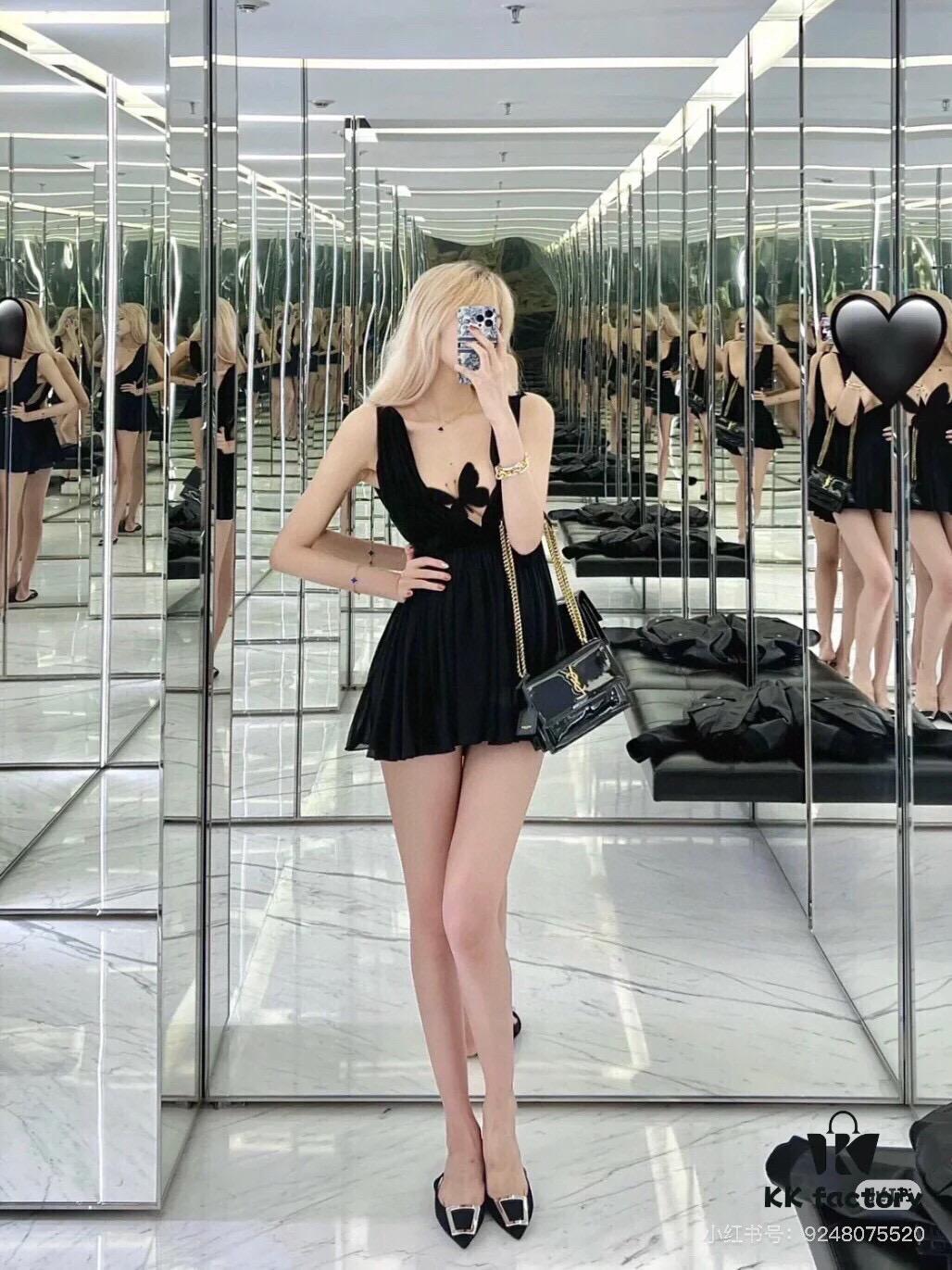 YSL Sunset Bag ✨ Genuine Leather with Chain Strap, Classic Accordion Design, Elegant Black and Gold Finish