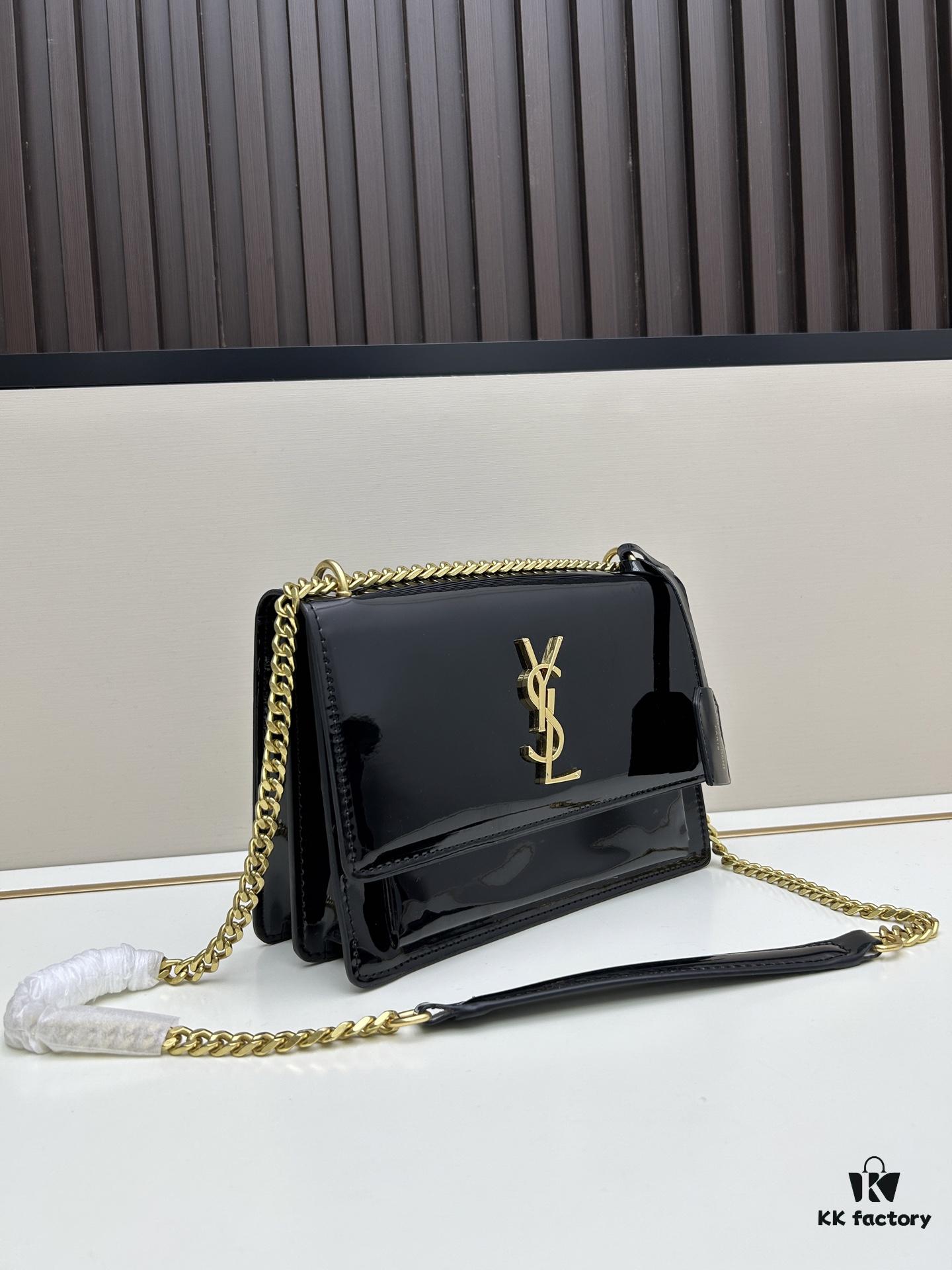 YSL Sunset Bag ✨ Genuine Leather Bifold Design, Iconic YSL Sunset Glow