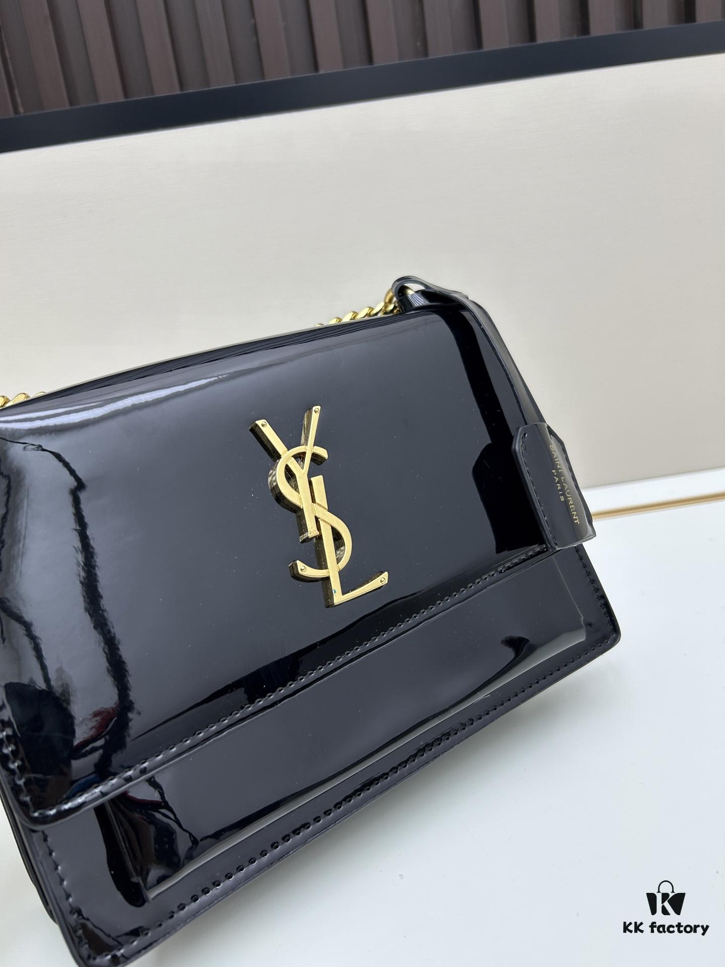 YSL Sunset Bag ✨ Genuine Leather Bifold Design, Iconic YSL Sunset Glow
