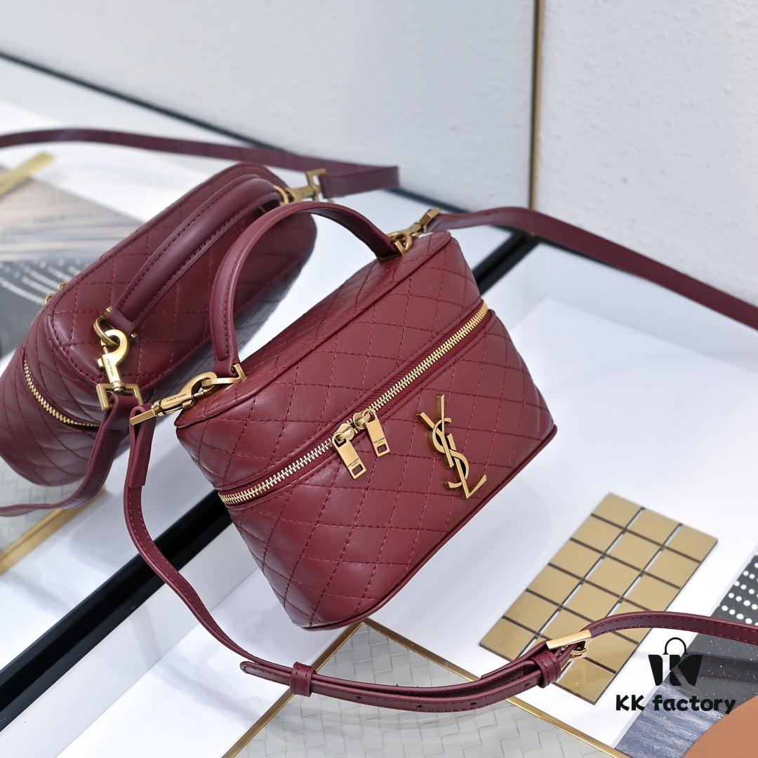 Upgraded Original Version Shipment Black / Gold Buckle Lamb Skin YSL 2024 New Rose Same Style Mini Gaby