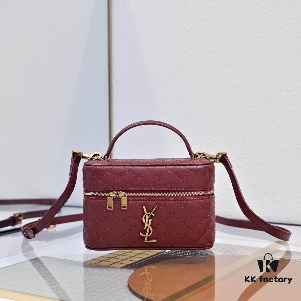 Upgraded Original Version Shipment Black / Gold Buckle Lamb Skin YSL 2024 New Rose Same Style Mini Gaby