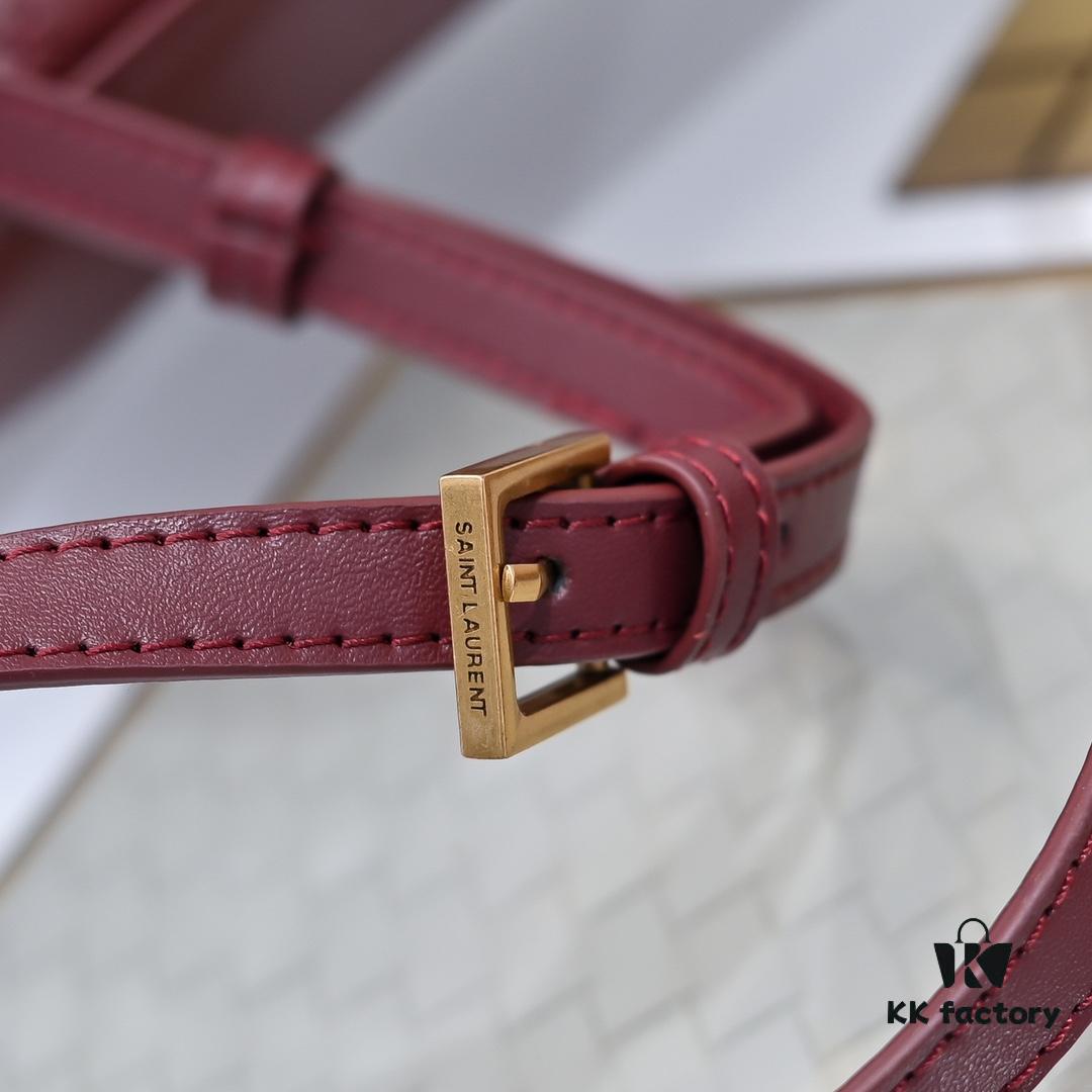 Upgraded Original Version Shipment Black / Gold Buckle Lamb Skin YSL 2024 New Rose Same Style Mini Gaby