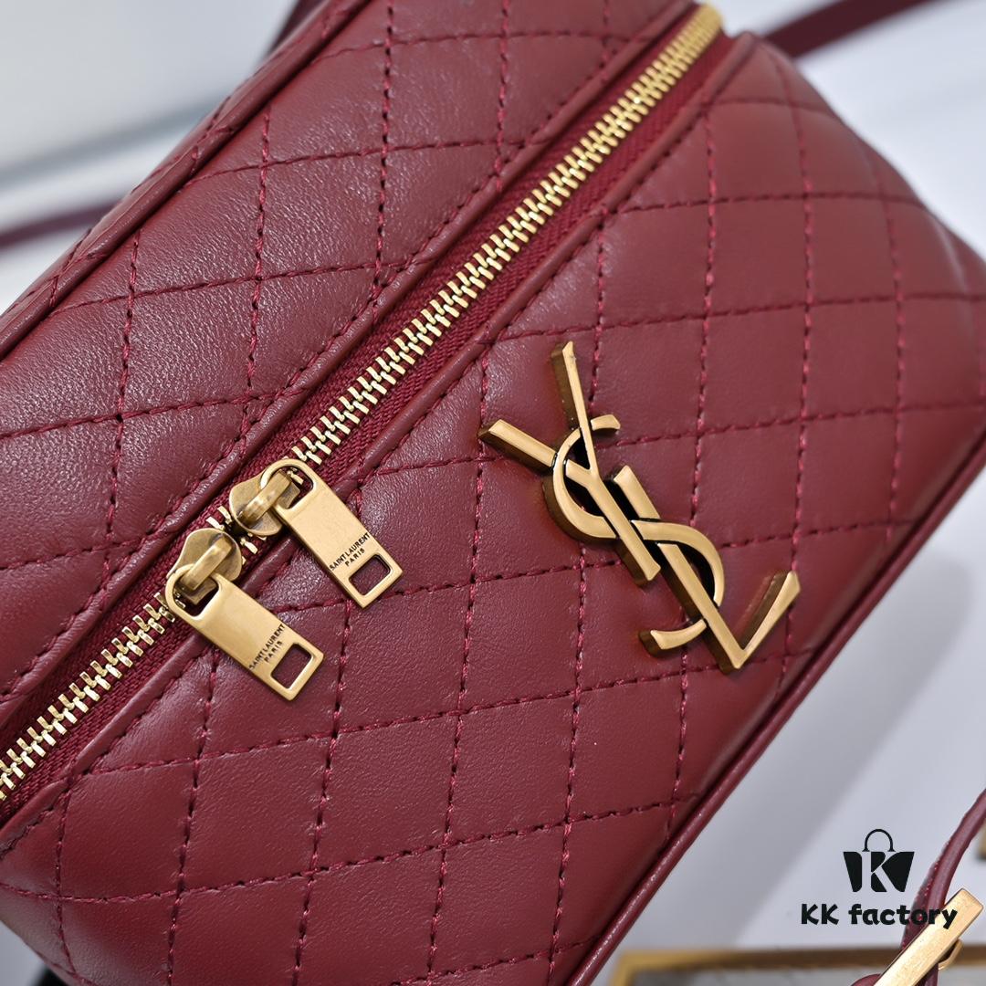 Upgraded Original Version Shipment Black / Gold Buckle Lamb Skin YSL 2024 New Rose Same Style Mini Gaby