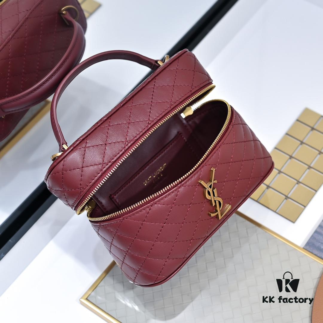 Upgraded Original Version Shipment Black / Gold Buckle Lamb Skin YSL 2024 New Rose Same Style Mini Gaby