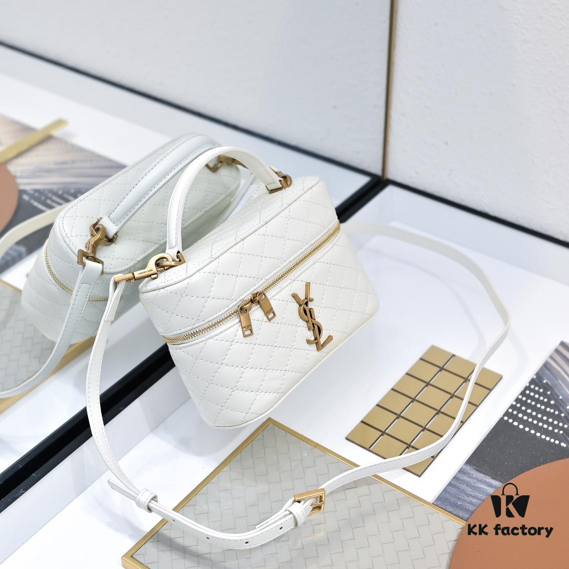 Upgraded Original Version Shipment Black/Gold Buckle Lamb Leather YSL 2024 New Rose Matching Mini Gaby