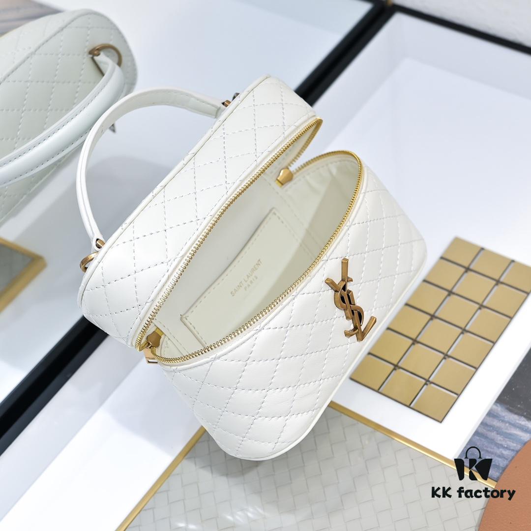 Upgraded Original Version Shipment Black/Gold Buckle Lamb Leather YSL 2024 New Rose Matching Mini Gaby