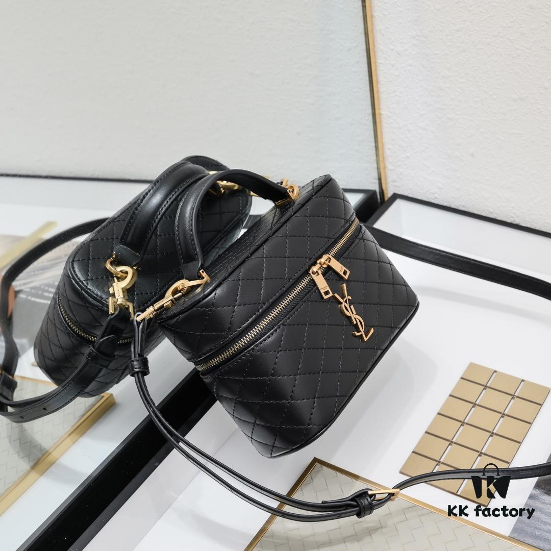 Upgraded Original Version Shipment Black / Gold Buckle Lamb Skin YSL 2024 New Rose Same Style Mini Gaby