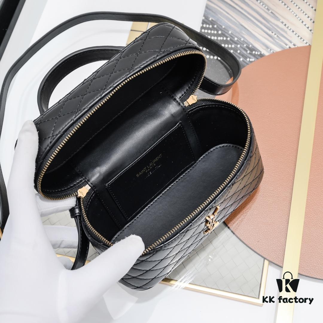 Upgraded Original Version Shipment Black / Gold Buckle Lamb Skin YSL 2024 New Rose Same Style Mini Gaby