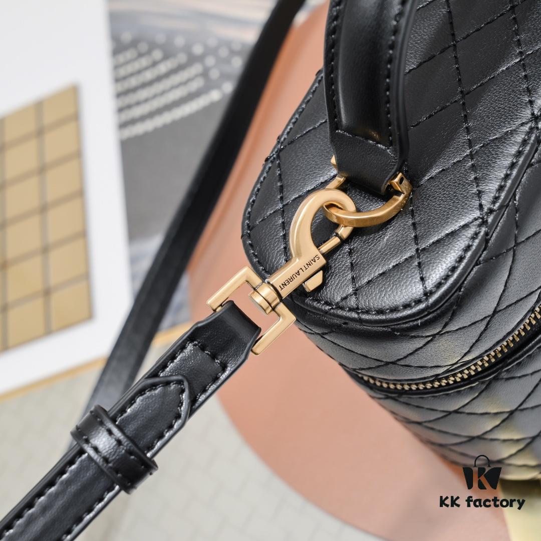 Upgraded Original Version Shipment Black / Gold Buckle Lamb Skin YSL 2024 New Rose Same Style Mini Gaby