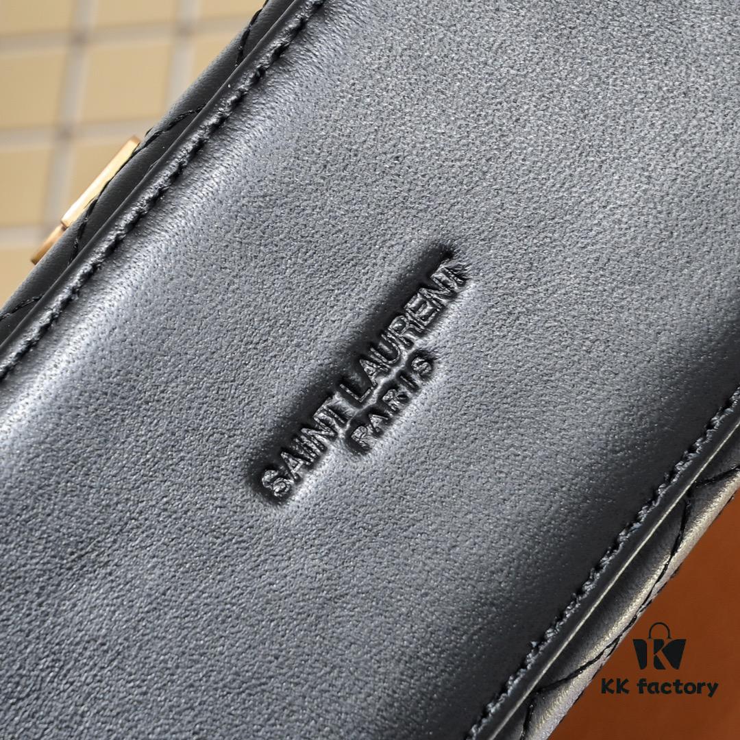 Upgraded Original Version Shipment Black / Gold Buckle Lamb Skin YSL 2024 New Rose Same Style Mini Gaby