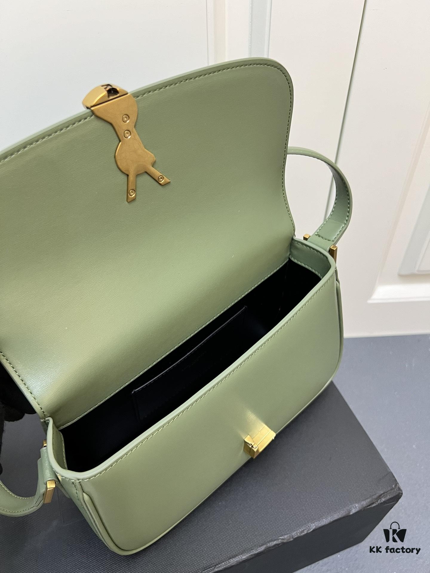 YSL Le Cassandra Box Leather Crossbody Bag – Latest Rose-Favorite 'Tofu' Design, Soft Lambskin Lining, Adjustable Strap