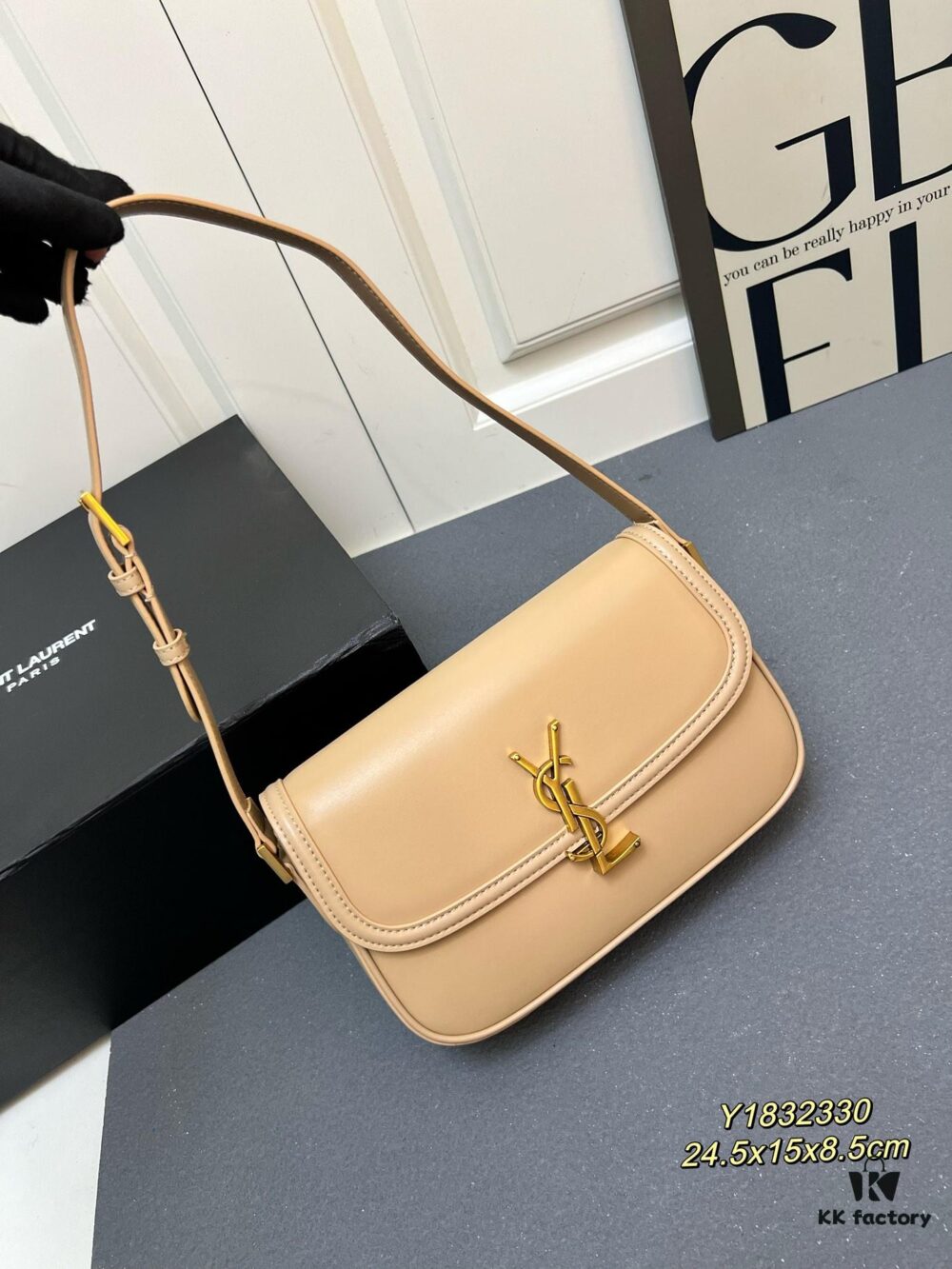 Latest Arrival: Upgraded YSL Cassandre Box Leather Bag – The Iconic 'Tofu Bag' Loved by Rose