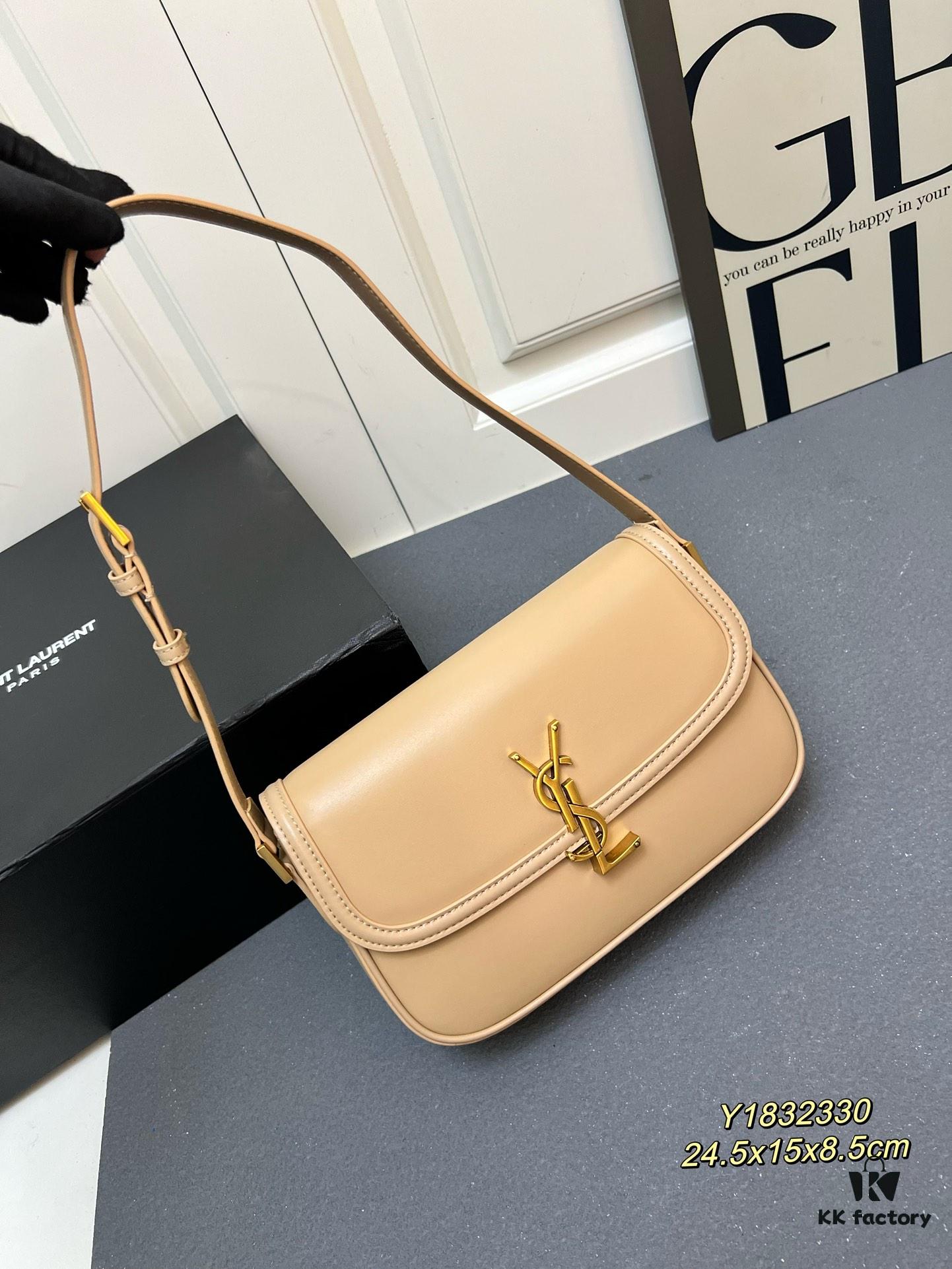 Latest Arrival: Upgraded YSL Cassandre Box Leather Bag – The Iconic 'Tofu Bag' Loved by Rose
