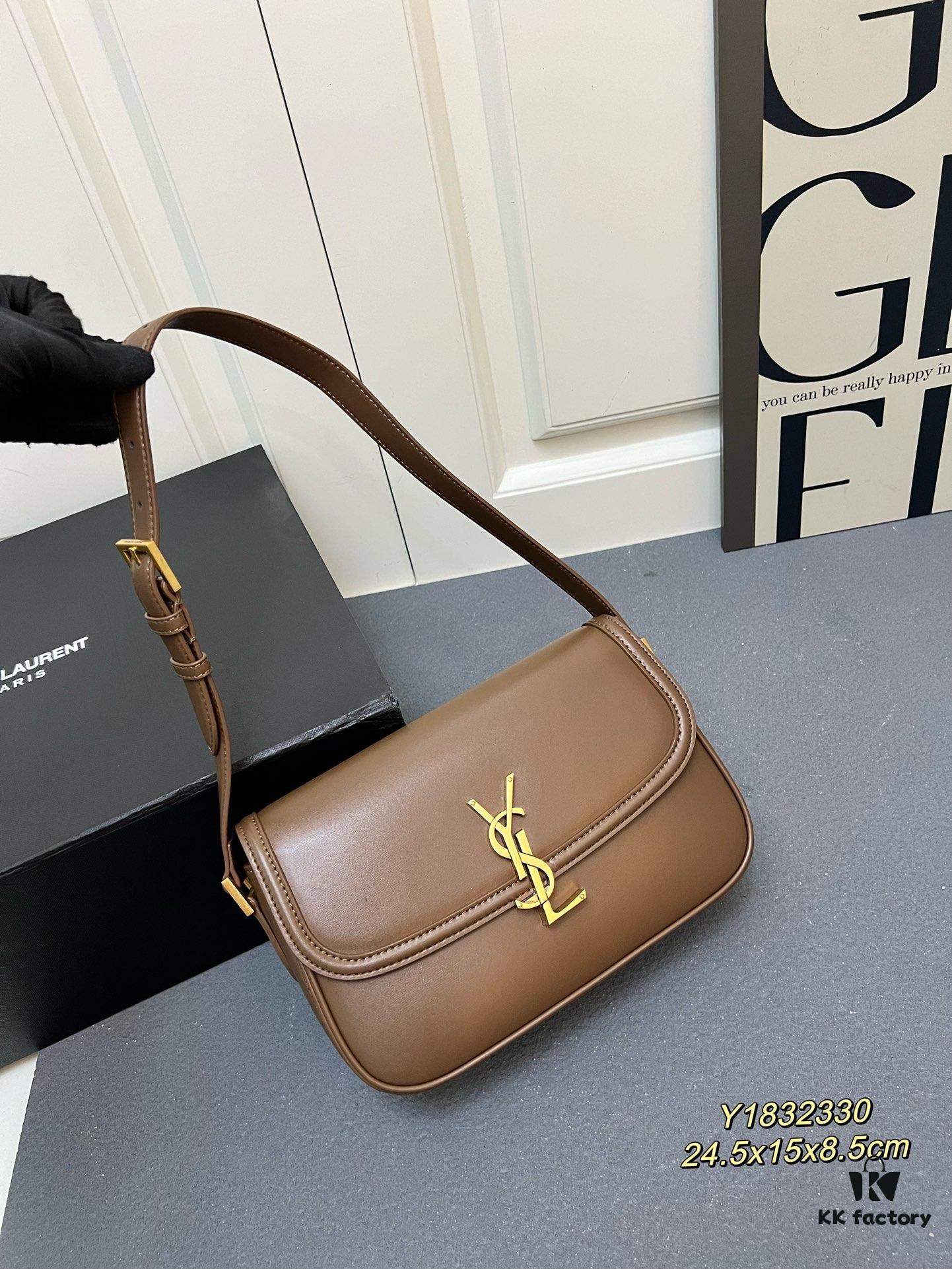 Latest Arrival: Upgraded YSL Cassandre Box Leather Shoulder Bag – The Iconic 'Tofu Bag' Loved by Rose