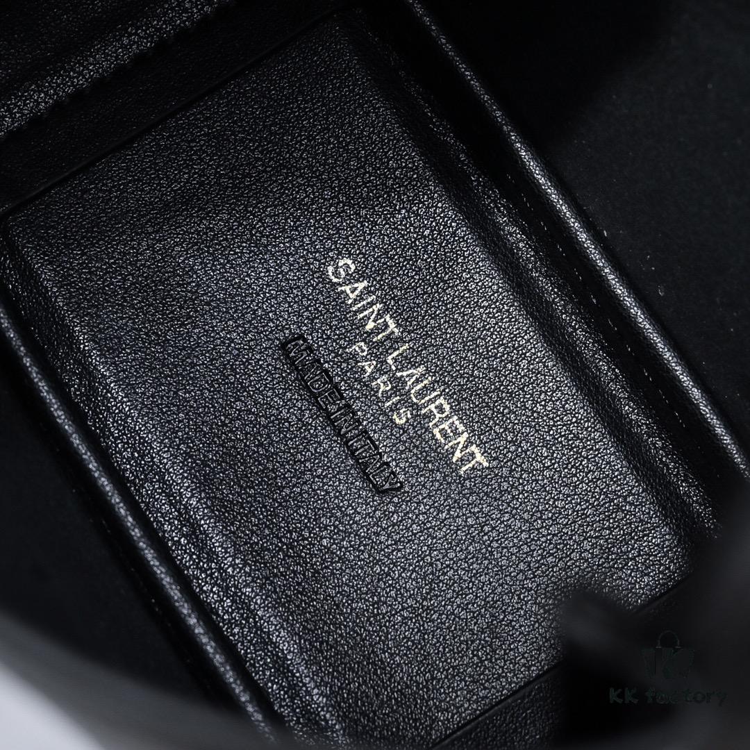 Black Lychee - Grain/Gold YSL New Mini Hobo Underarm Bag