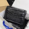 MONOGRAMME SAINT LAURENT Medium 28cm Front Flap Bag with Gunmetal Chain and YSL Logo