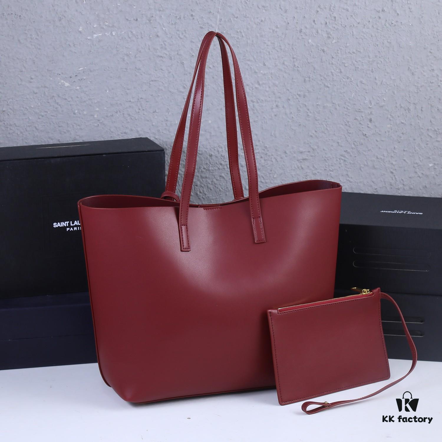 Top Quality Re-stocked! Full Cowhide YSL New Tote Bag 🍂🍂 Casual and Versatile, Spacious Interior for Hassle-free Travel