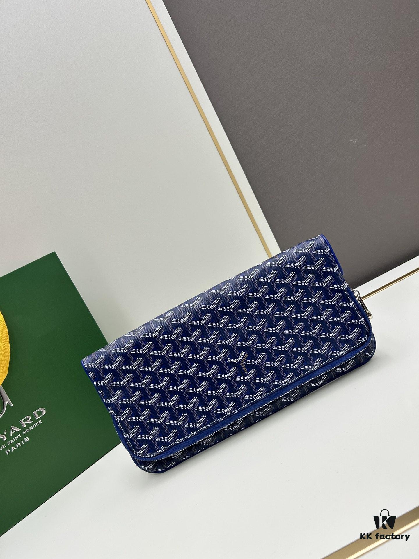 SAINTE-MARIE Clutch Bag with Reversible Flap Design in GOYARDINE Canvas and Calfskin Leather