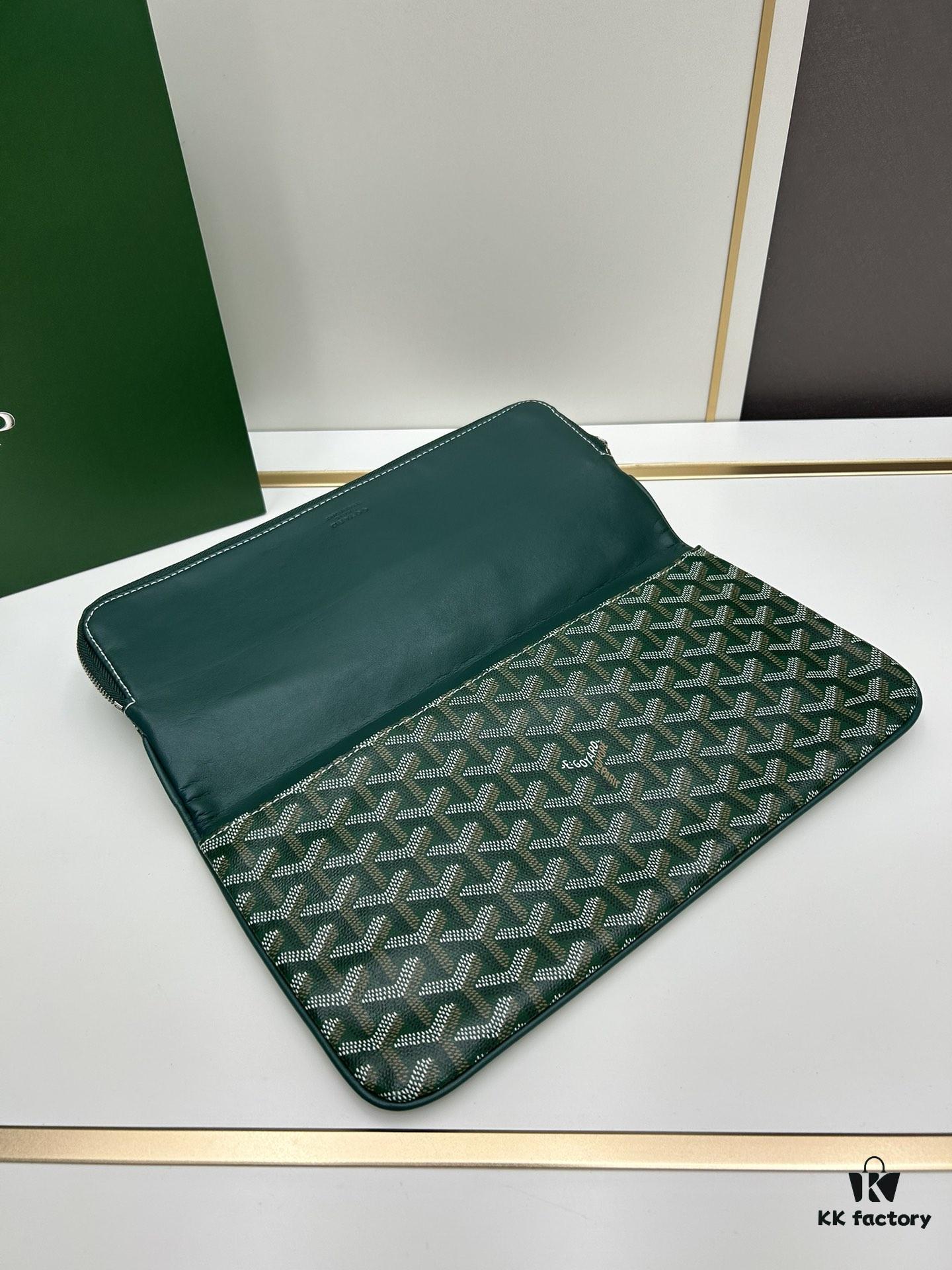 SAINTE-MARIE Clutch Bag with Reversible Flap, GOYARDine Canvas and Calfskin Leather