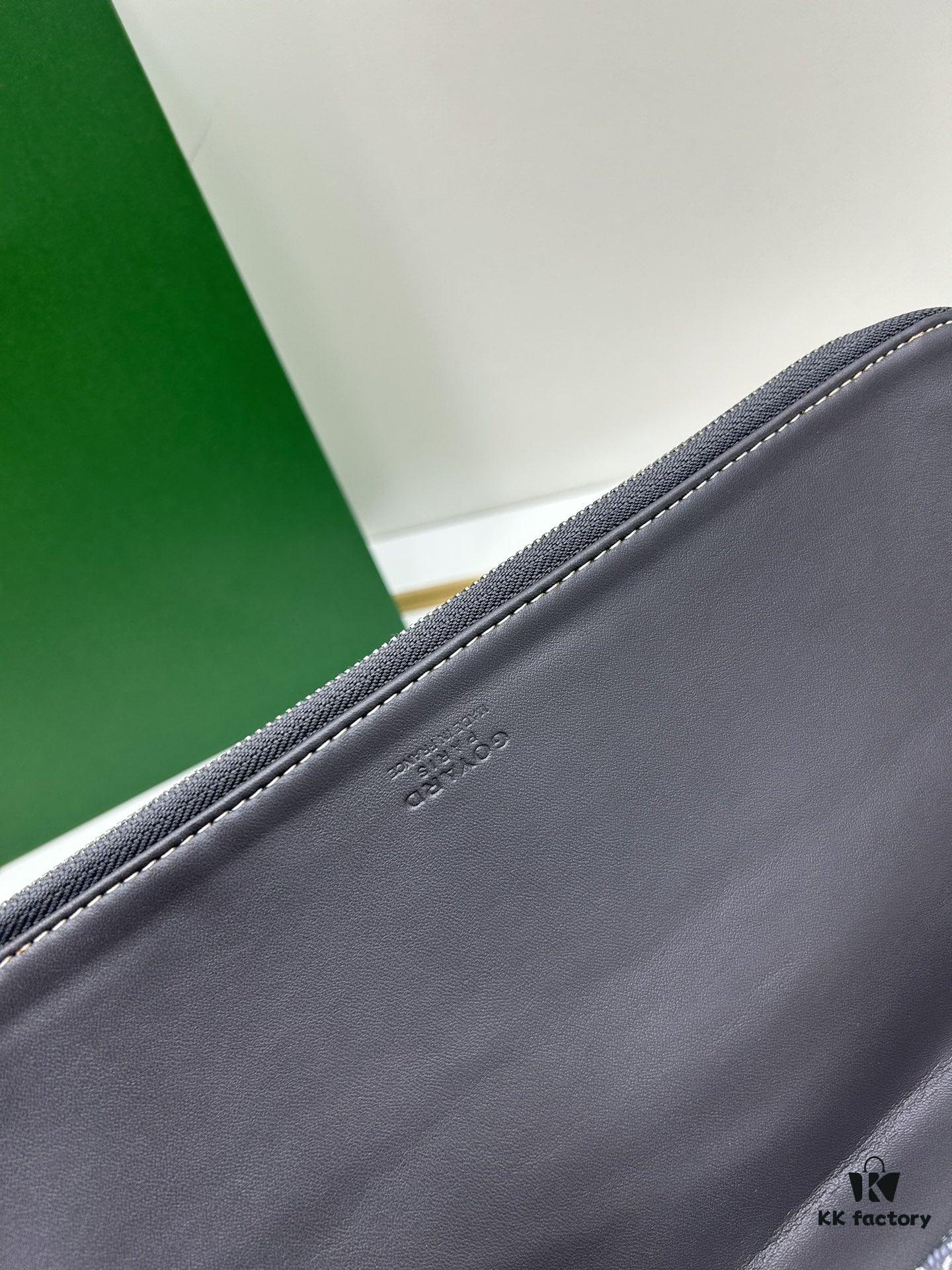 SAINTE-MARIE Clutch Bag with Reversible Flap Design, GOYARDine Canvas and Chevron Calfskin