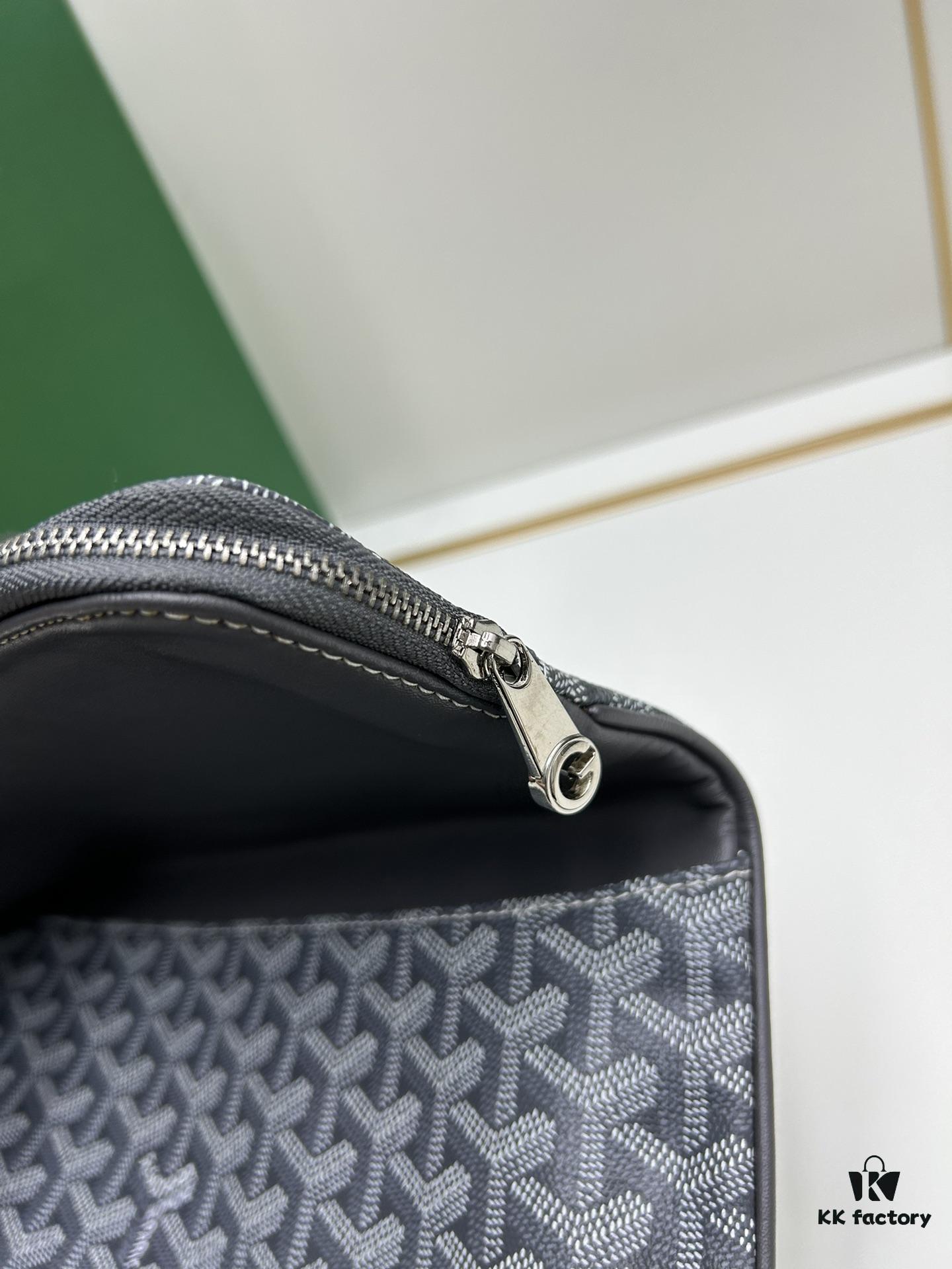 SAINTE-MARIE Clutch Bag with Reversible Flap Design, GOYARDine Canvas and Chevron Calfskin