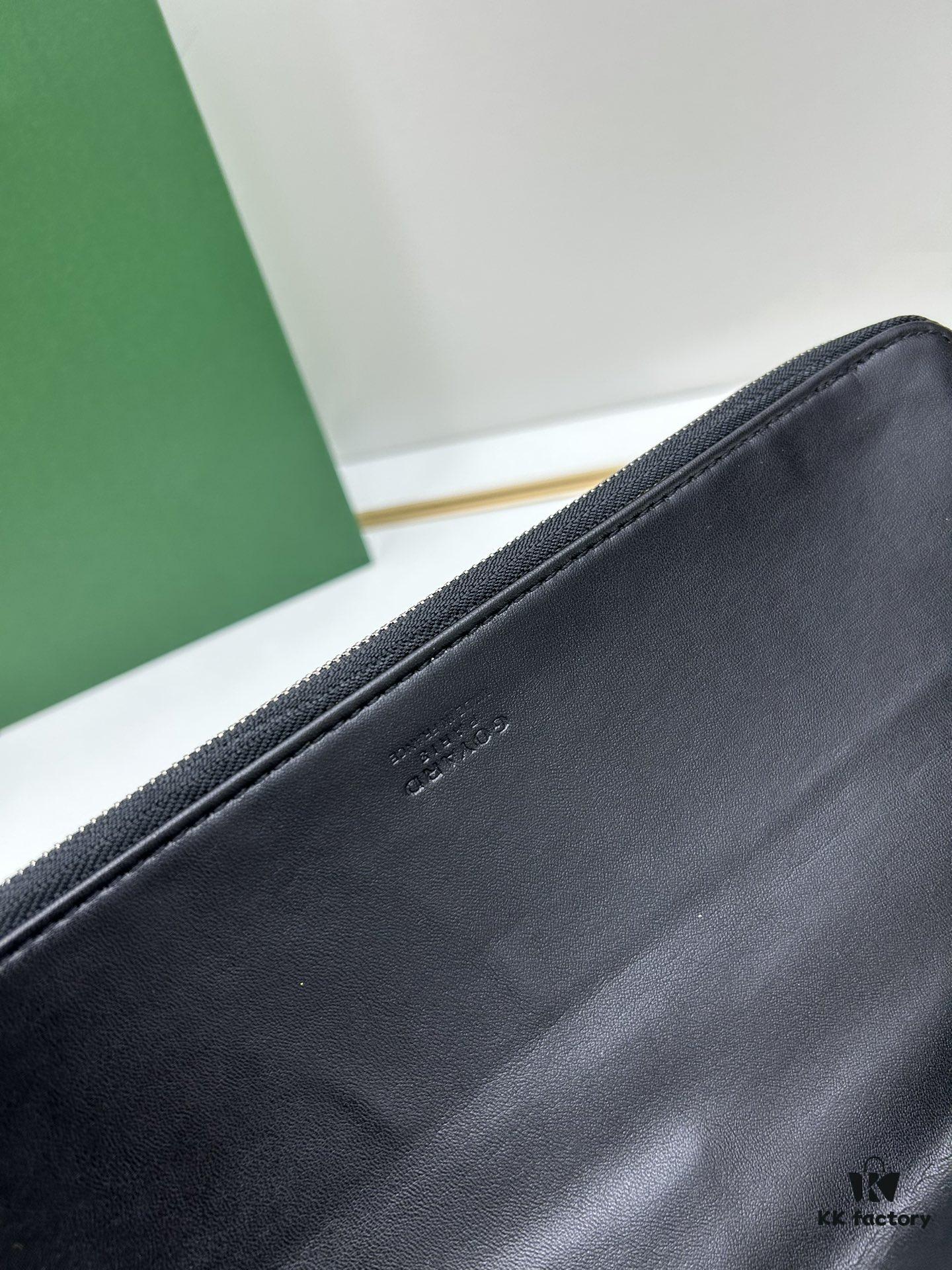 SAINTE-MARIE Clutch Bag with Reversible Flap Design in GOYARDINE Canvas and Calfskin Leather