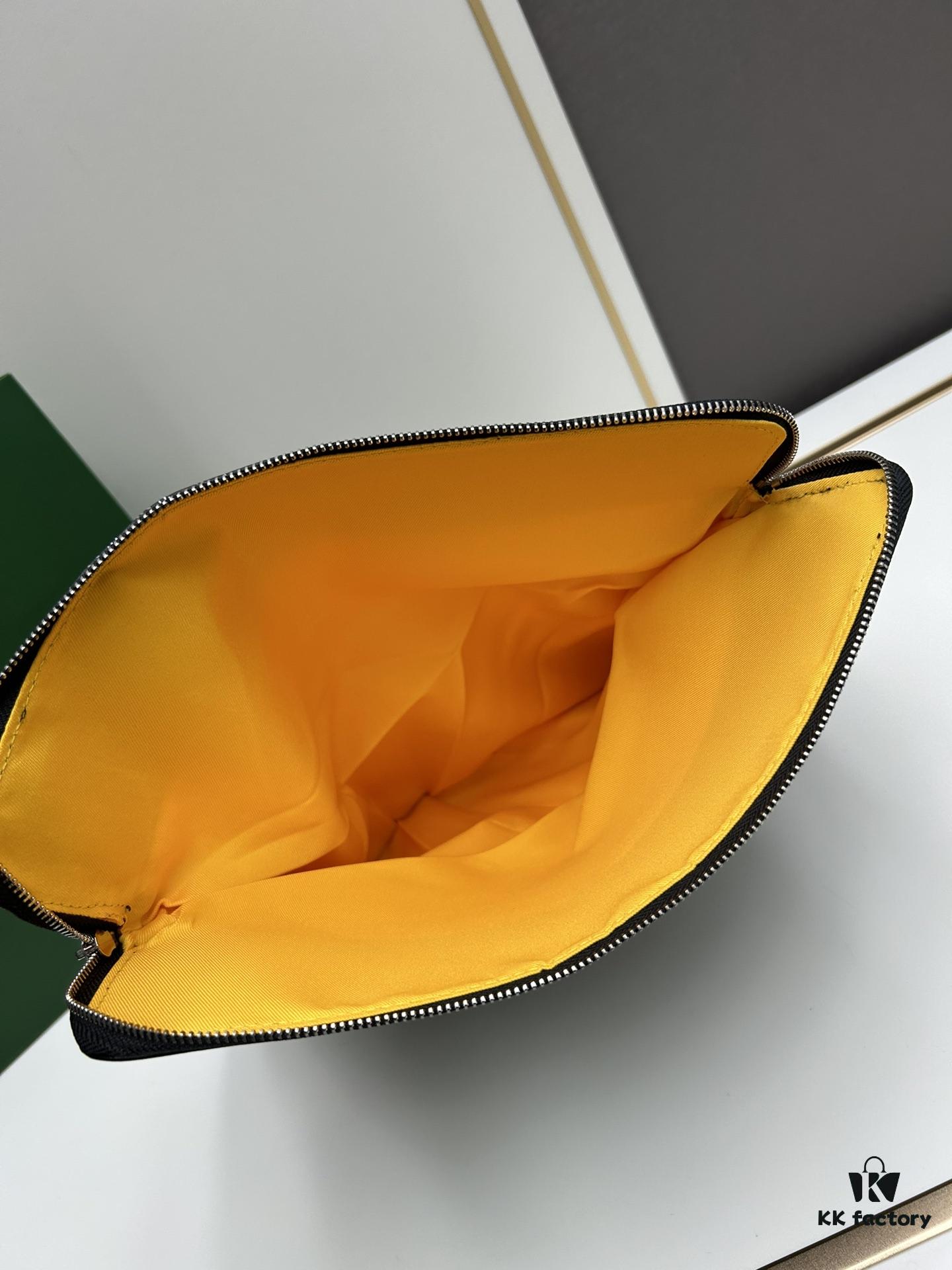 SAINTE-MARIE Clutch Bag with Reversible Flap Design in GOYARDINE Canvas and Calfskin Leather