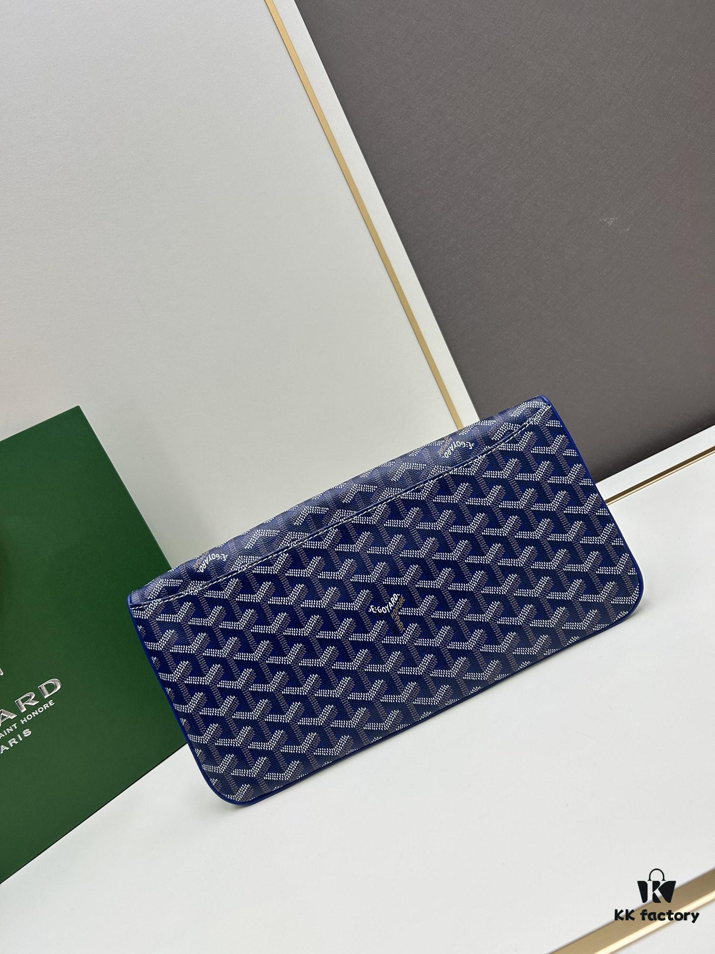 SAINTE-MARIE Clutch with Reversible Flap, GOYARD Canvas and Calfskin Leather