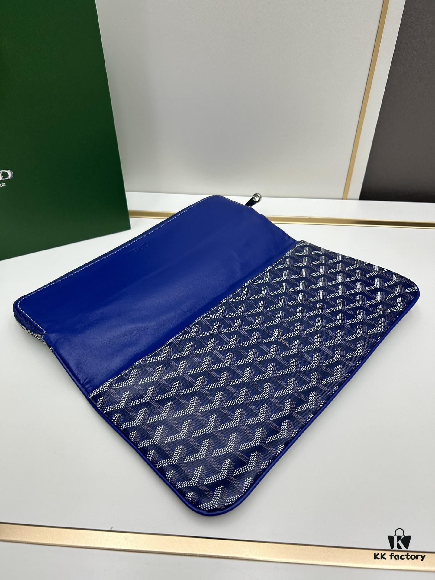 SAINTE-MARIE Clutch with Reversible Flap, GOYARD Canvas and Calfskin Leather