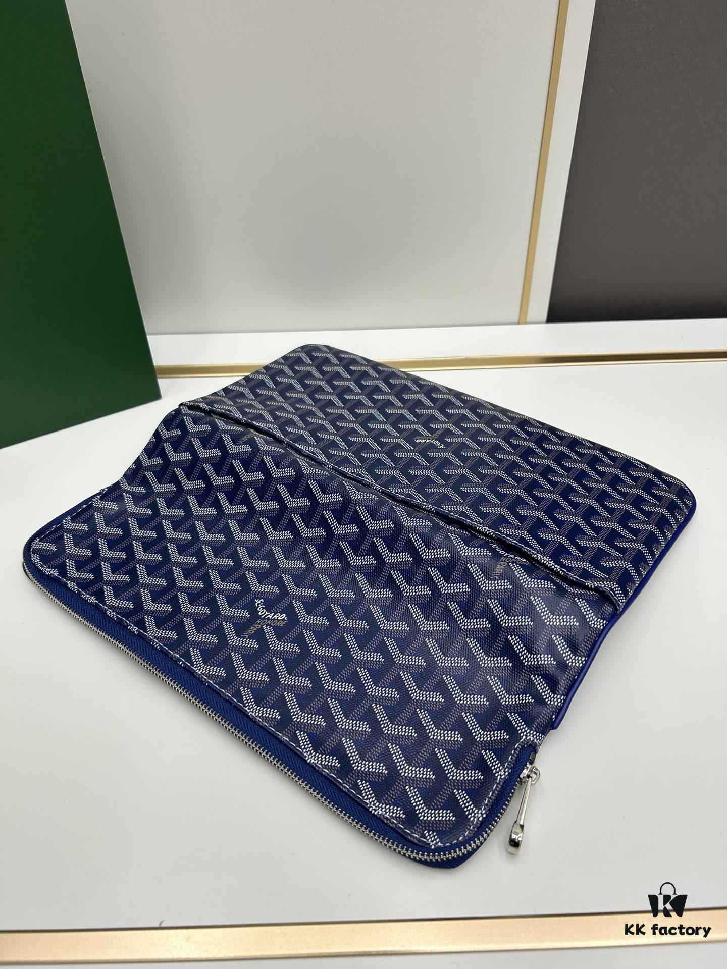 SAINTE-MARIE Clutch with Reversible Flap, GOYARD Canvas and Calfskin Leather