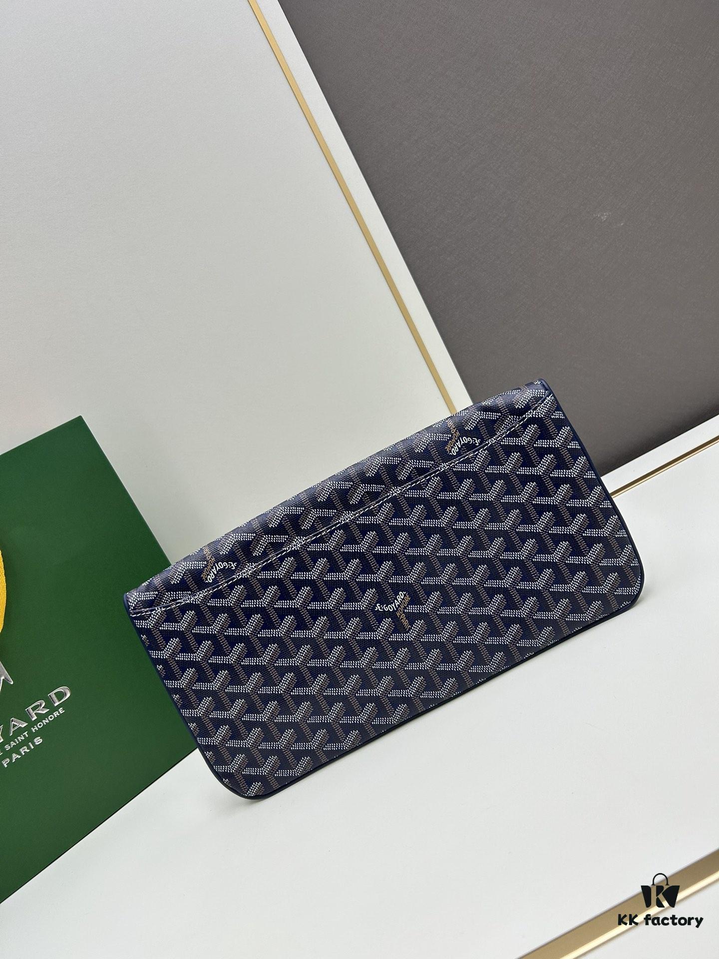 SAINTE-MARIE Clutch Bag with Reversible Flap Design, GOYARDine Canvas and Chevron Calfskin