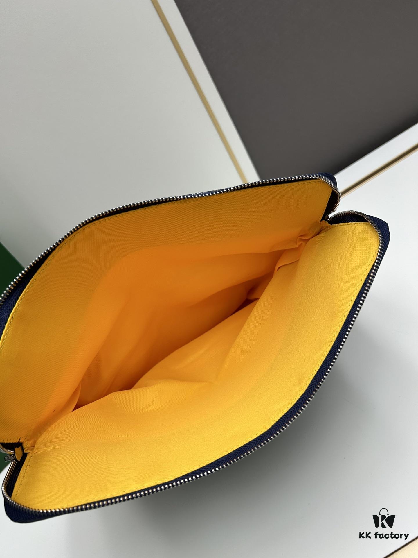 SAINTE-MARIE Clutch Bag with Reversible Flap Design, GOYARDine Canvas and Chevron Calfskin