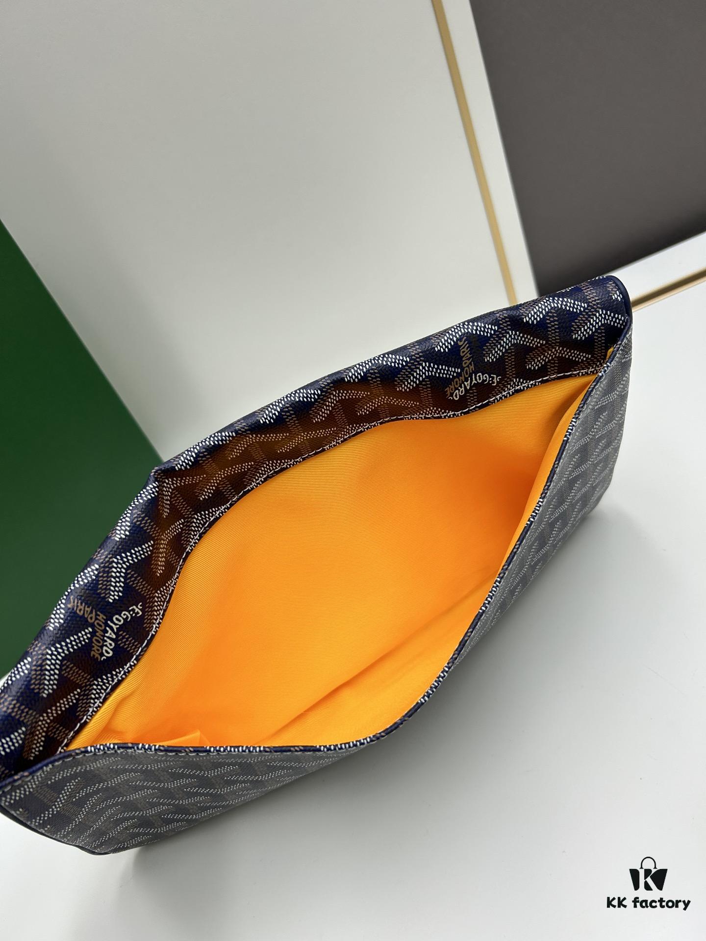 SAINTE-MARIE Clutch Bag with Reversible Flap Design, GOYARDine Canvas and Chevron Calfskin