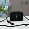 YSL Saint Laurent Calfskin Woven Camera Bag with Box