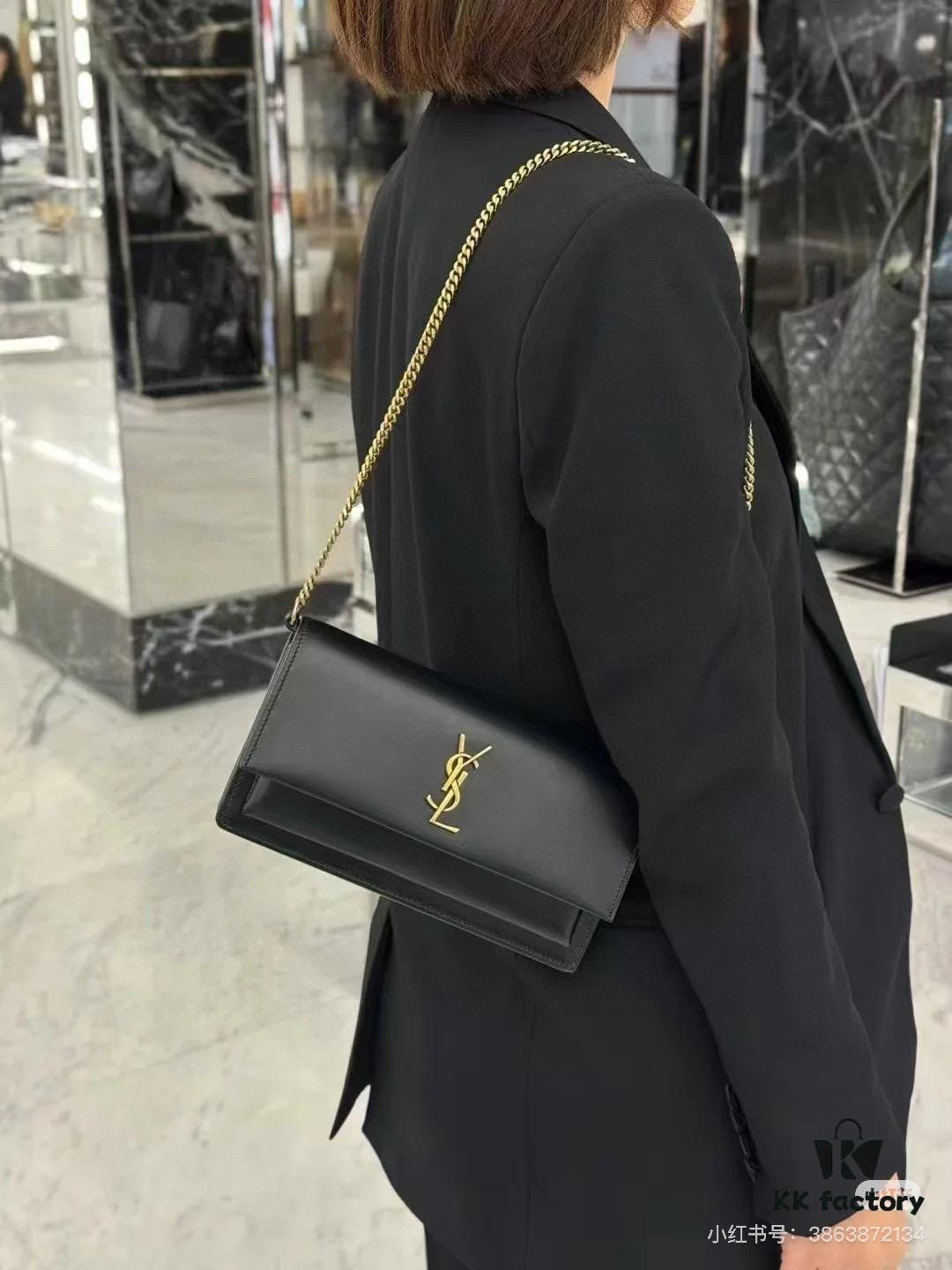 New YSL Classic Chain Bag with Box | Timeless Elegance in Black Leather