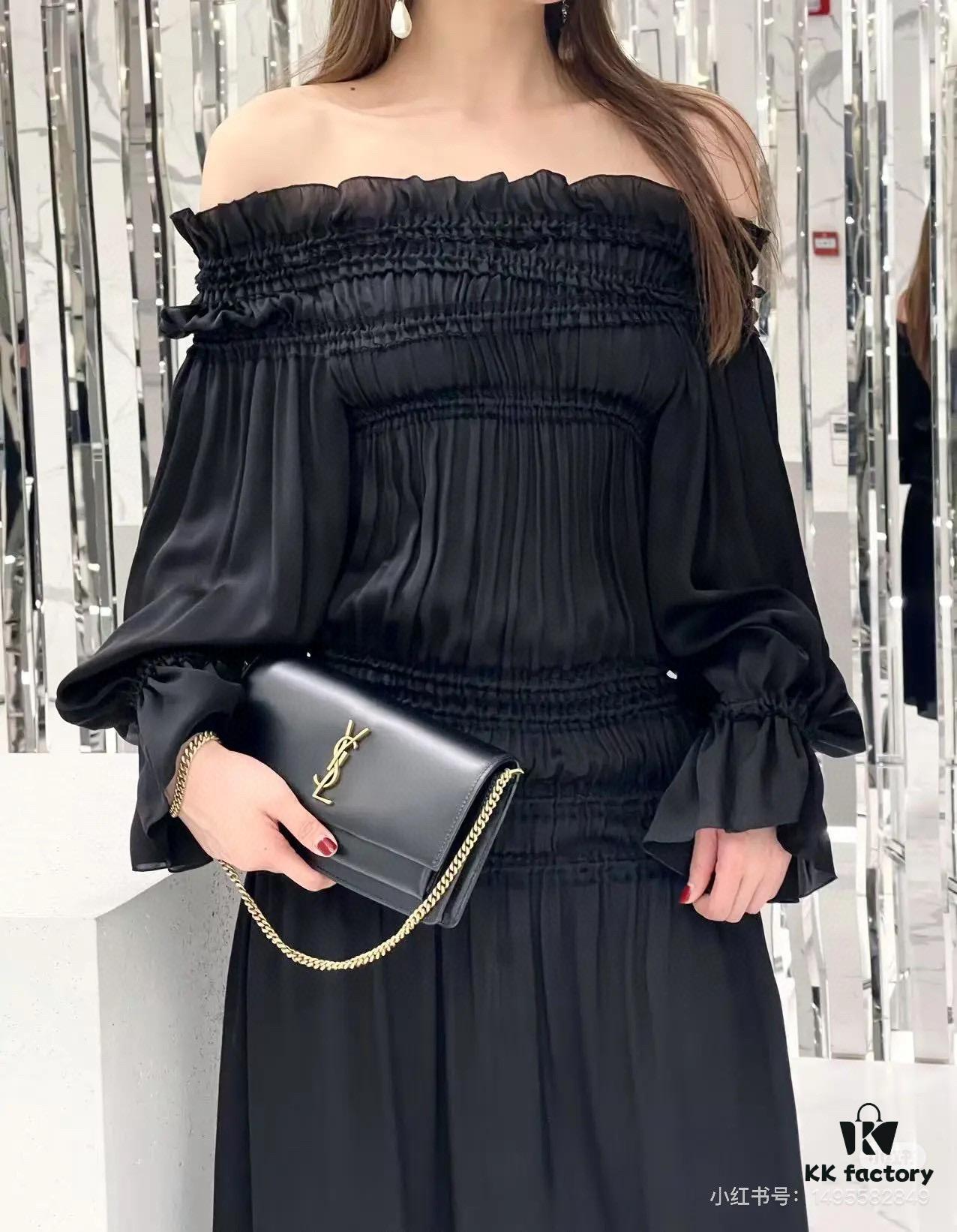 New YSL Classic Chain Bag with Box | Timeless Elegance in Black Leather