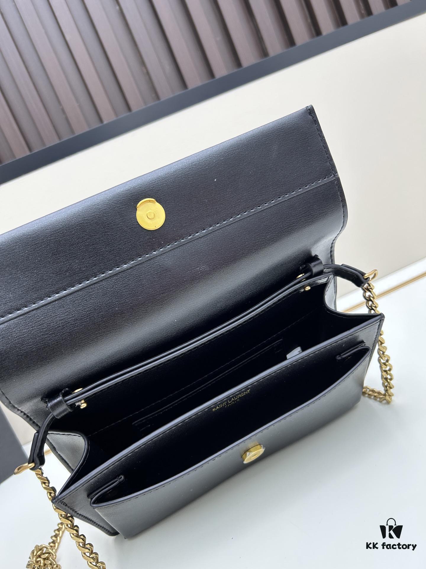 New YSL Classic Chain Bag with Box | Timeless Elegance in Black Leather