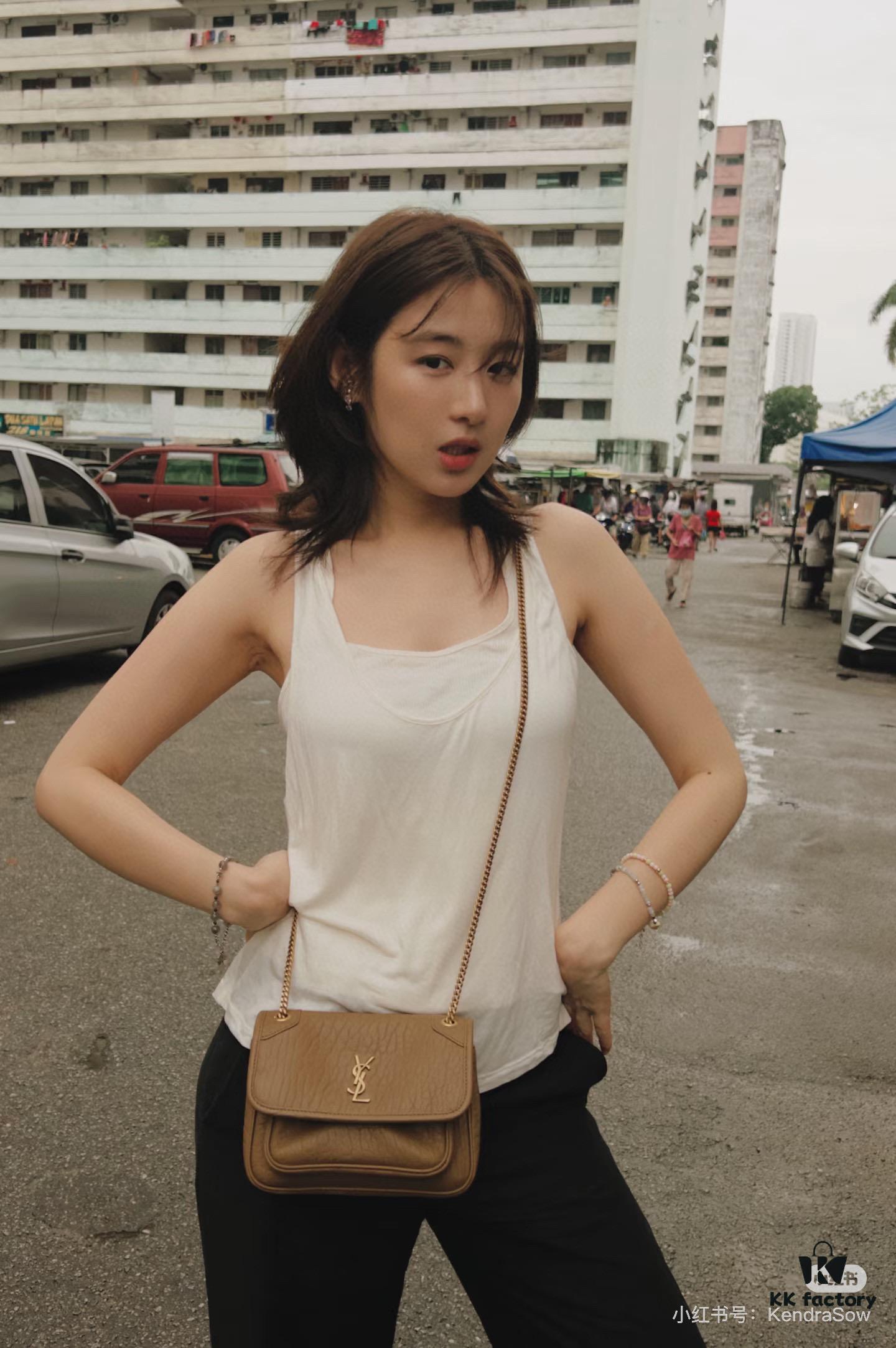 New Arrival with Box 💰 YSL Saint Laurent Niki Grained Lambskin Mini Shoulder Bag