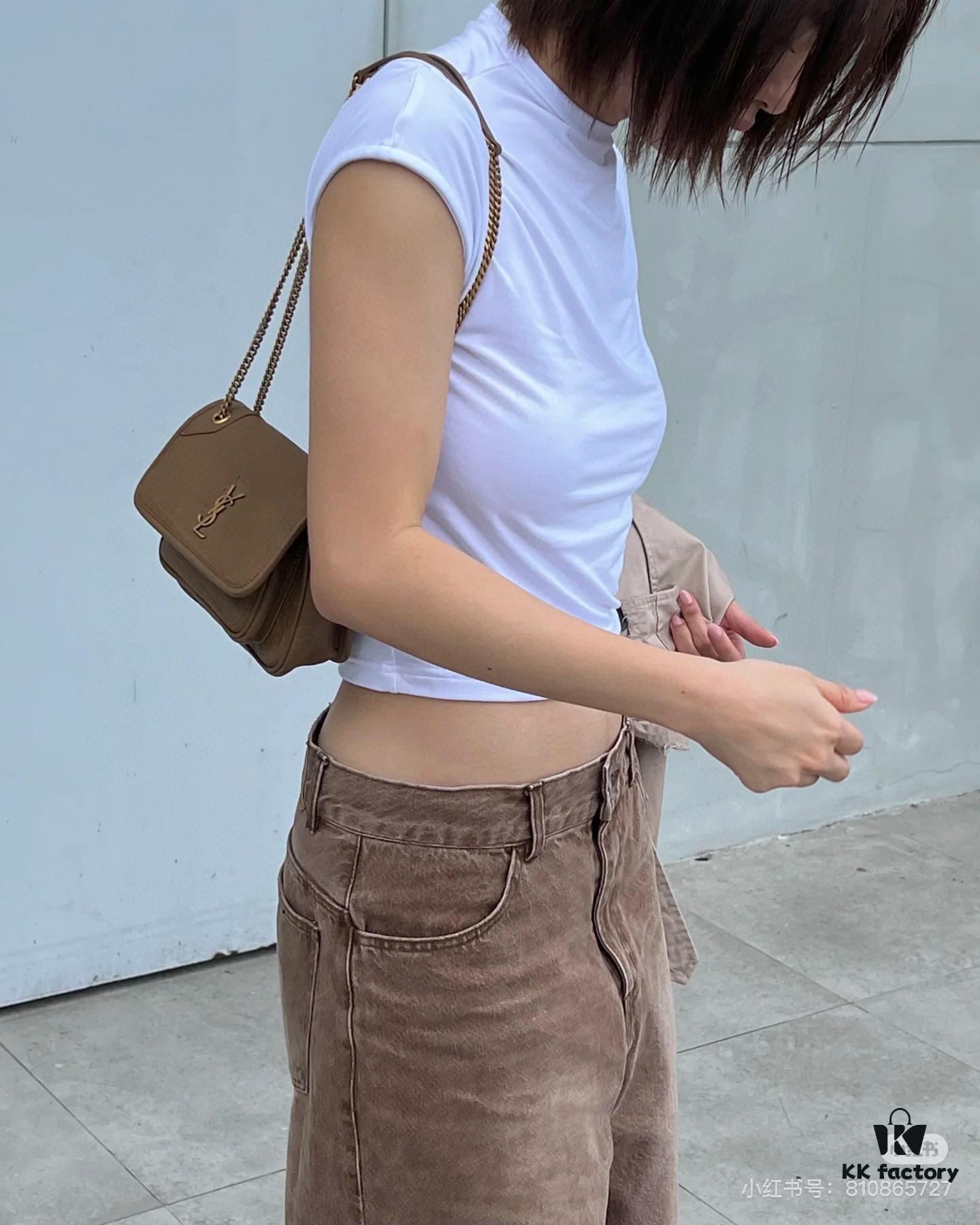 New Arrival with Box 💰 YSL Saint Laurent Niki Grained Lambskin Mini Shoulder Bag