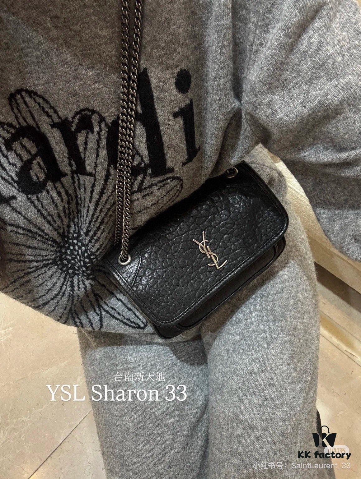 New Arrival with Box 💰 YSL Saint Laurent Niki Grained Lambskin Mini Shoulder Bag