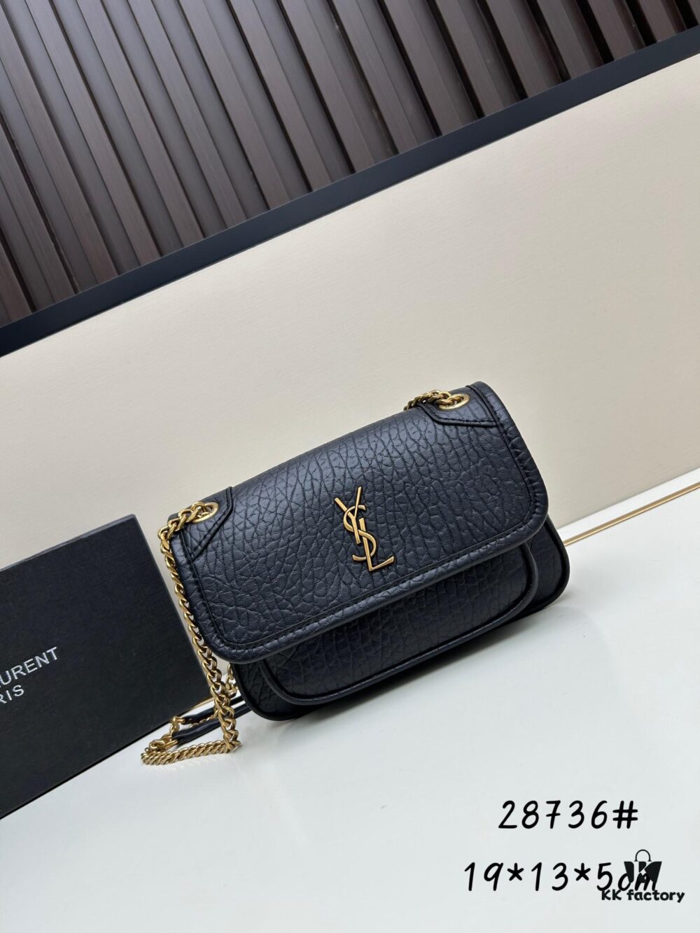 New Arrival with Box 💰 YSL Saint Laurent Niki Grained Leather Mini Shoulder Bag
