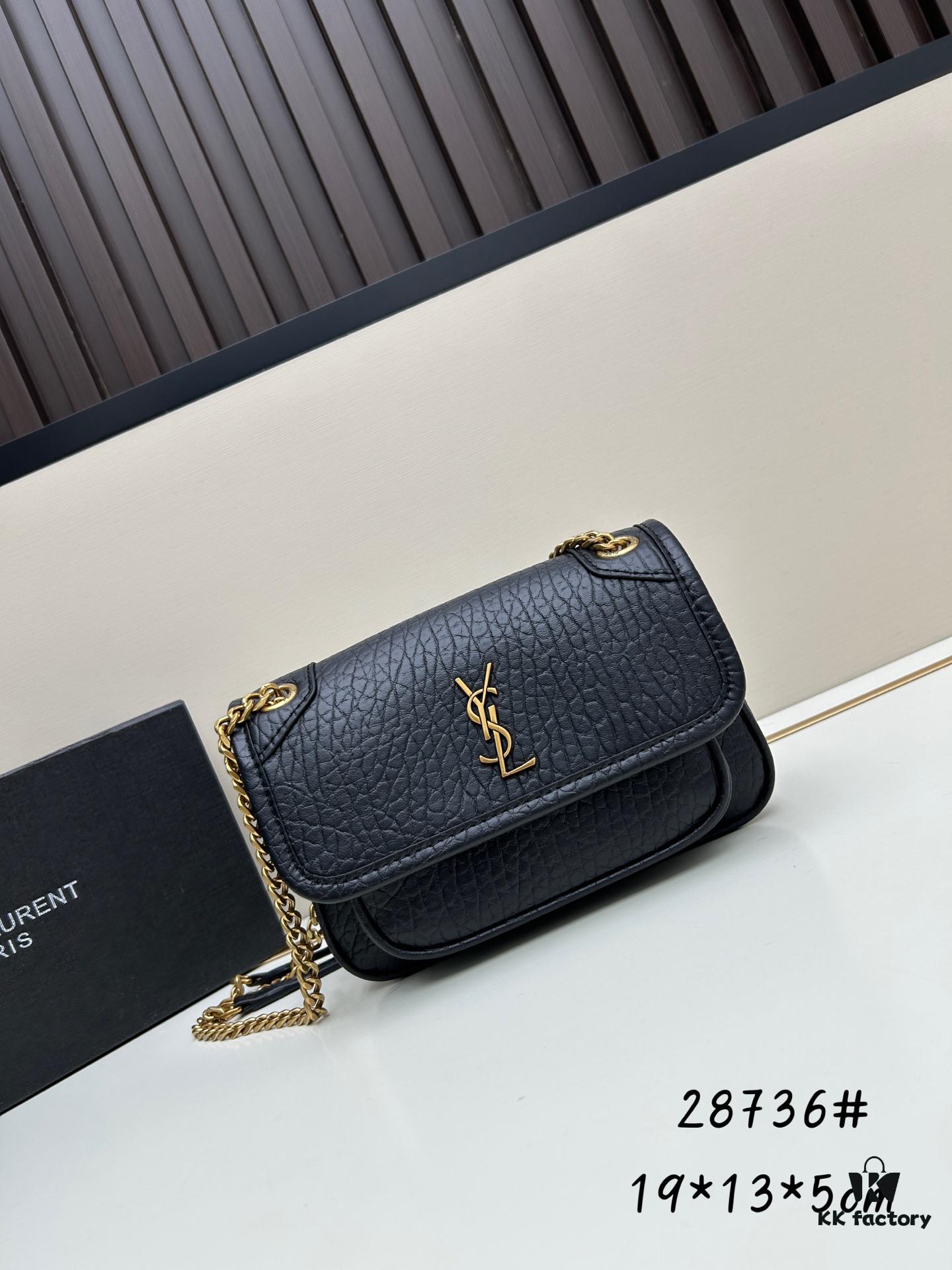 New Arrival with Box 💰 YSL Saint Laurent Niki Grainy Leather Mini Shoulder Bag