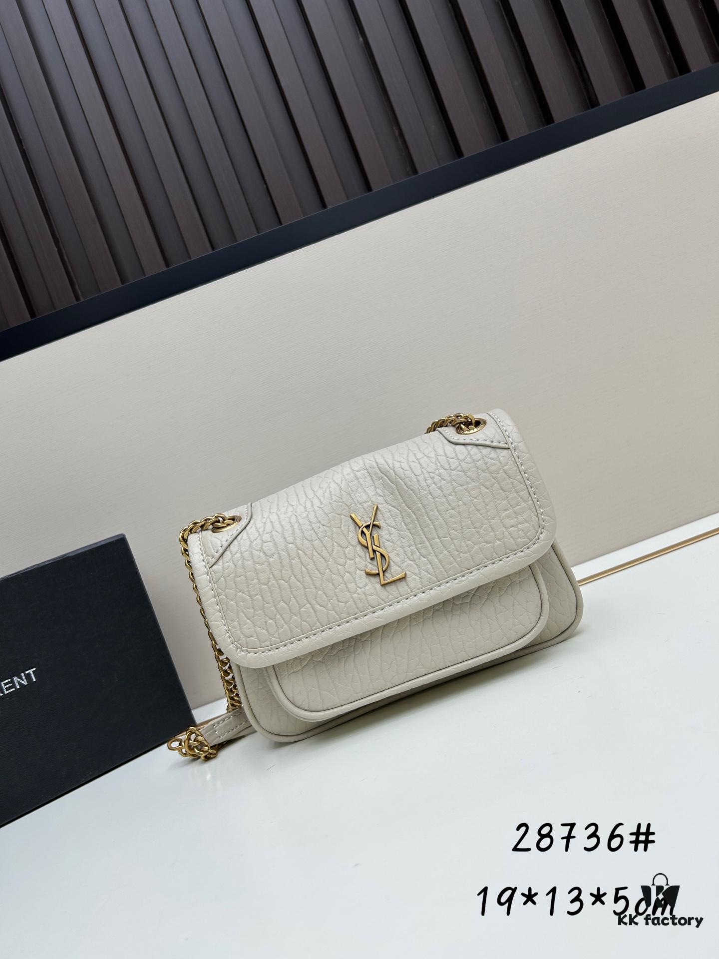 New Arrival with Box 💰 YSL Saint Laurent Niki Grainy Leather Mini Shoulder Bag