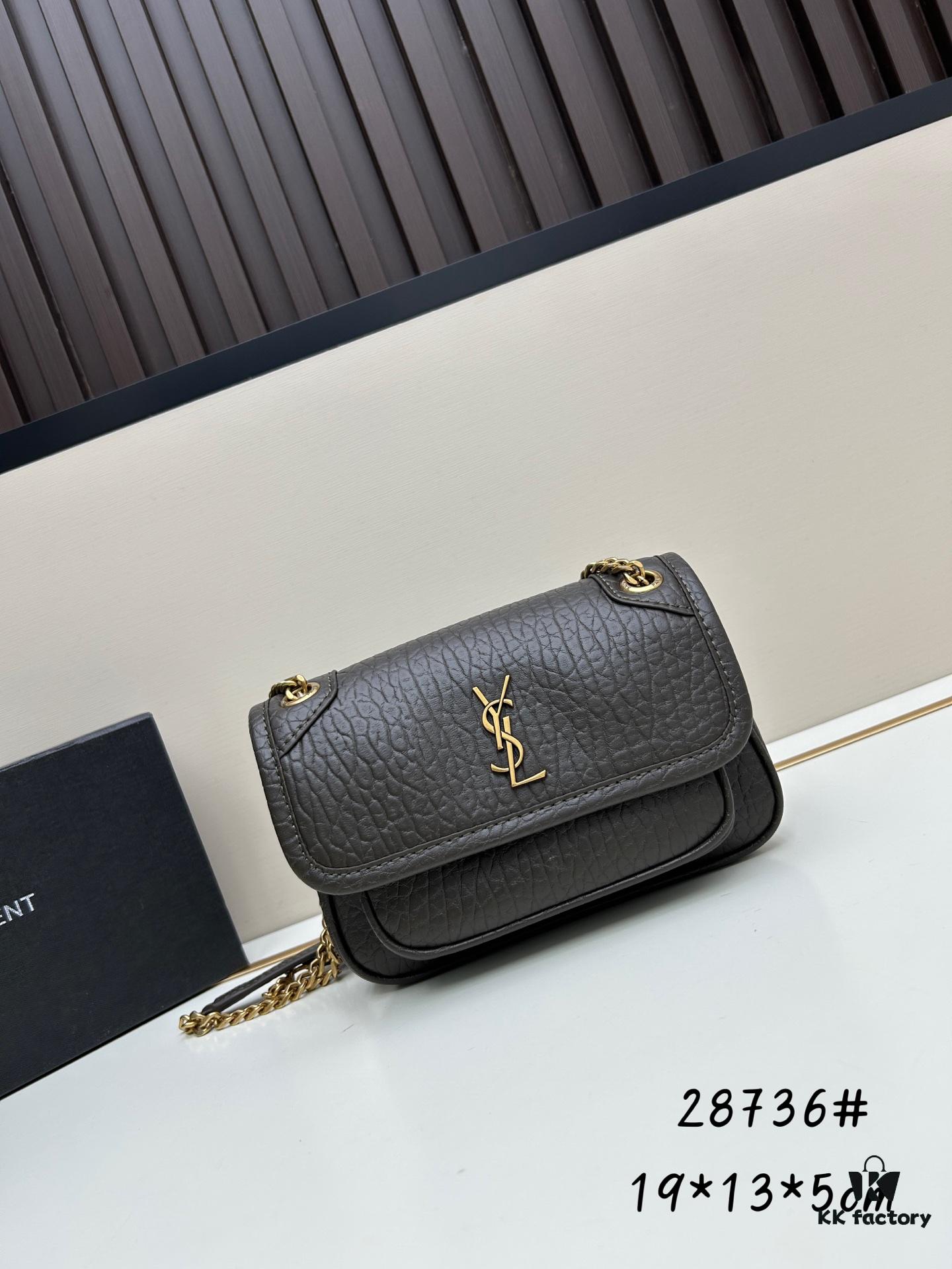 New Arrival with Box 💰 YSL Saint Laurent Niki Grainy Leather Mini Shoulder Bag