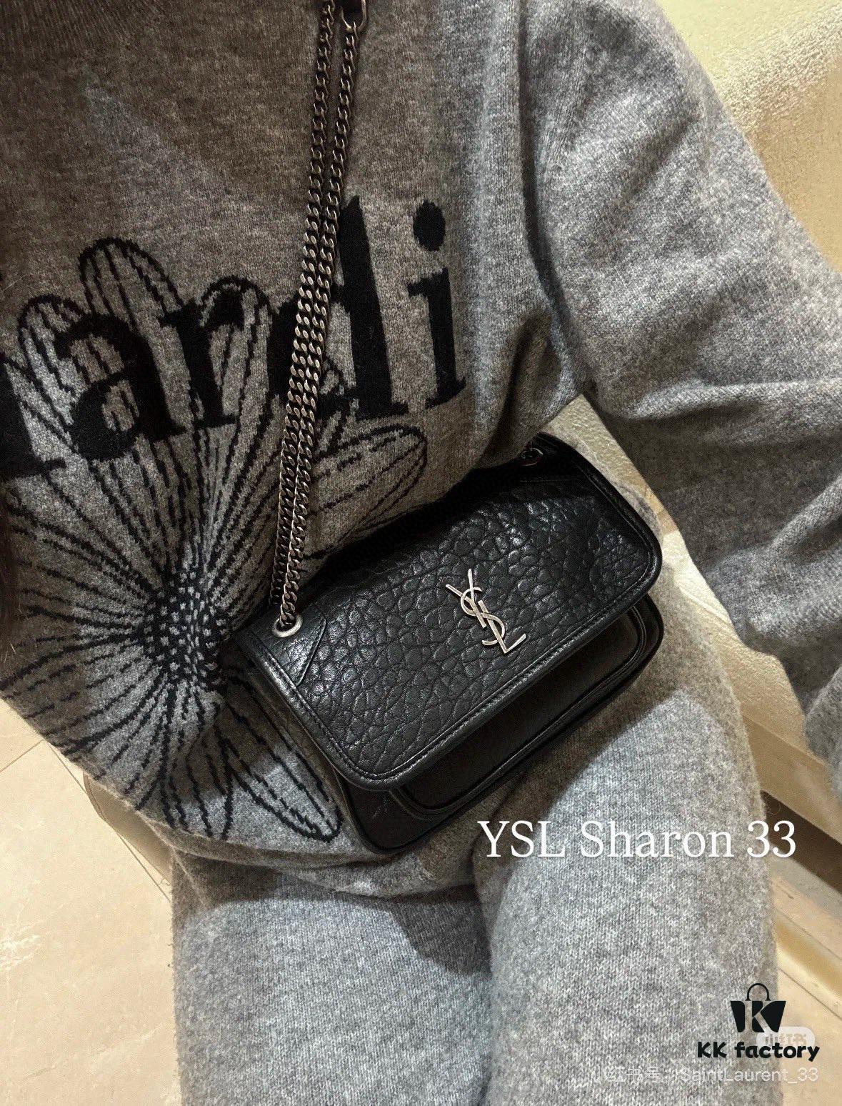 New Arrival with Box 💰 YSL Saint Laurent Niki Grained Lambskin Mini Shoulder Bag