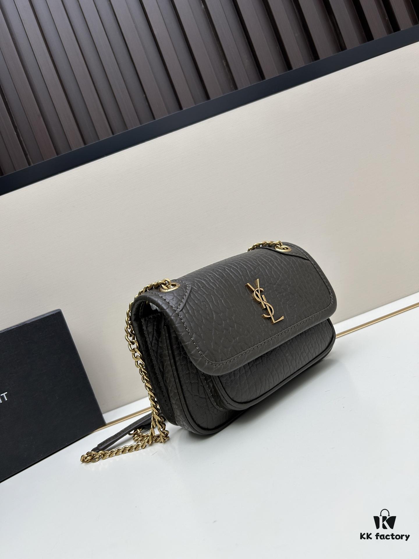 New Arrival with Box 💰 YSL Saint Laurent Niki Grainy Leather Mini Shoulder Bag