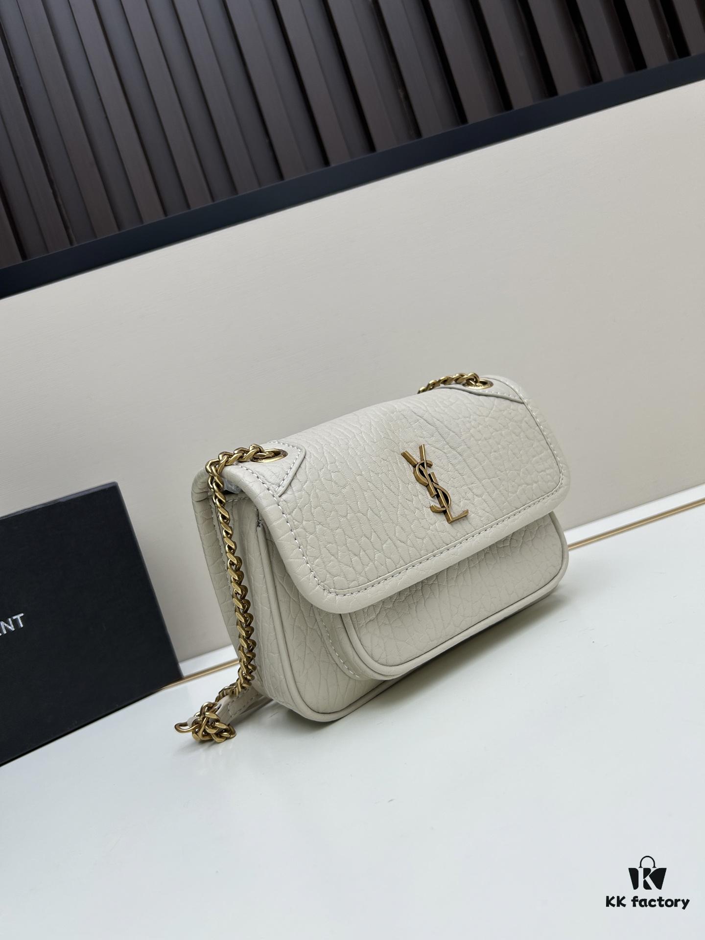 New Arrival with Box 💰 YSL Saint Laurent Niki Grainy Leather Mini Shoulder Bag