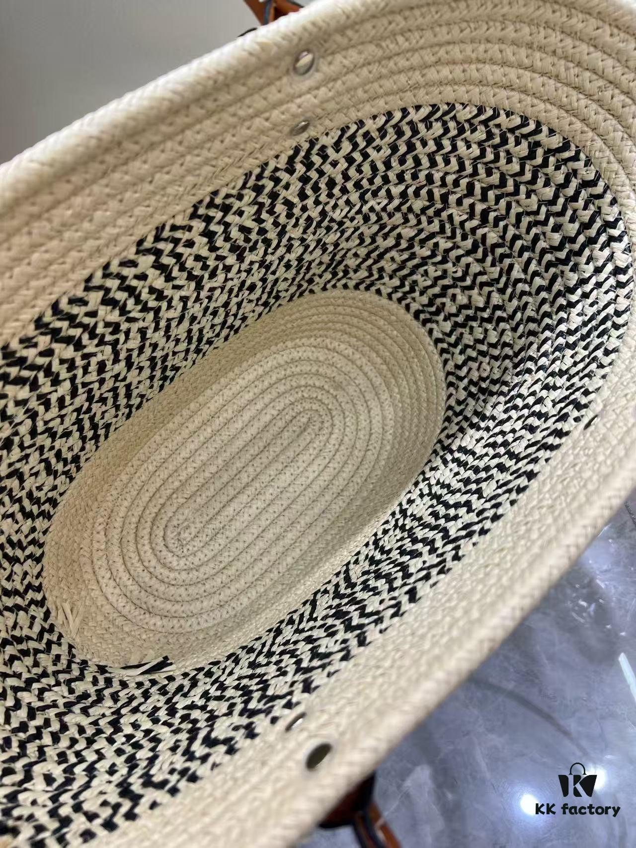 YSL Summer New Arrival Woven Bag, Large-Capacity Tote, Vacation Beach Bag, Shoulder and Handheld Purse 40.28